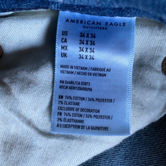American Eagle Men’s Straight Jeans Size 34 Waist x 34 Length - Picture 5 of 5